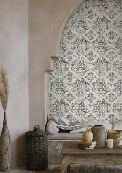 Mediterranean Quartet Wallpaper - Black