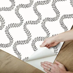 Mirth Studios Florentine Vine Trellis Peel & Stick Wallpaper - Soft Black