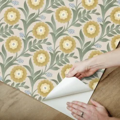 Mirth Studios Lillian Floral Vine Peel & Stick Wallpaper - Sage