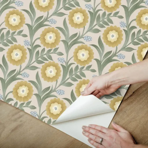 Mirth Studios Lillian Floral Vine Peel & Stick Wallpaper - Sage