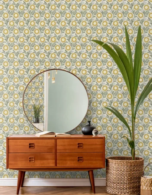 Mirth Studios Lillian Floral Vine Peel & Stick Wallpaper - Sage