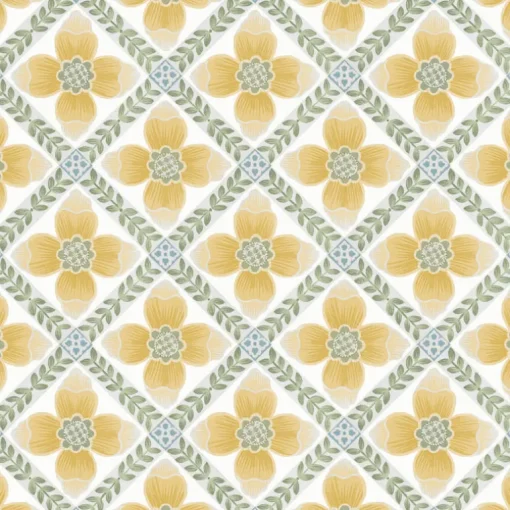 Mirth Studios Mimi Quilted Floral Peel & Stick Wallpaper - Yellow