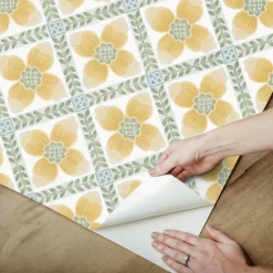 Mirth Studios Mimi Quilted Floral Peel & Stick Wallpaper - Yellow