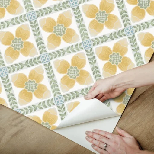 Mirth Studios Mimi Quilted Floral Peel & Stick Wallpaper - Yellow