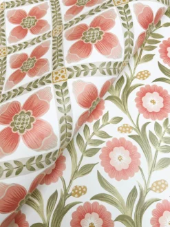 Mirth Studios Mimi Quilted Floral Peel & Stick Wallpaper - Coral