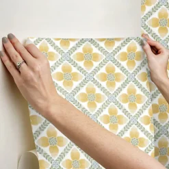 Mirth Studios Mimi Quilted Floral Peel & Stick Wallpaper - Yellow