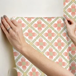 Mirth Studios Mimi Quilted Floral Peel & Stick Wallpaper - Coral