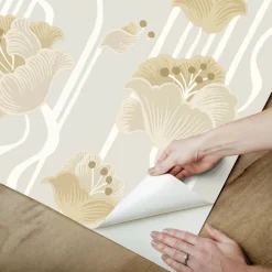 Mirth Studios Shirley Deco Floral Peel & Stick Wallpaper - Neutral