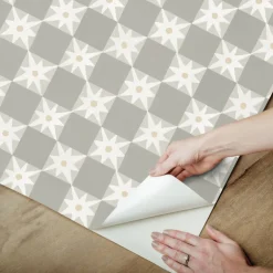 Mirth Studios Stardust Checkerboard Peel & Stick Wallpaper - Warm Grey