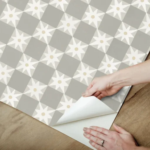 Mirth Studios Stardust Checkerboard Peel & Stick Wallpaper - Warm Grey