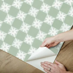 Mirth Studios Stardust Checkerboard Peel & Stick Wallpaper - Green