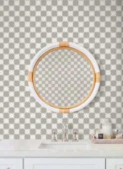Mirth Studios Stardust Checkerboard Peel & Stick Wallpaper - Warm Grey