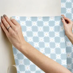 Mirth Studios Stardust Checkerboard Peel & Stick Wallpaper - Blue