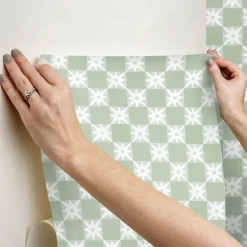 Mirth Studios Stardust Checkerboard Peel & Stick Wallpaper - Green