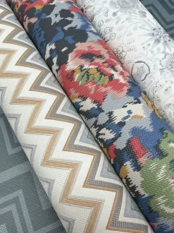 Missoni Home Flower Pot Wallpaper - Blue