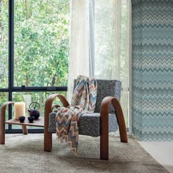 Missoni Home Happy Zig Zag Wallpaper - Blue