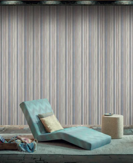 Missoni Home Striped Sunset Wallpaper - Blue Gray