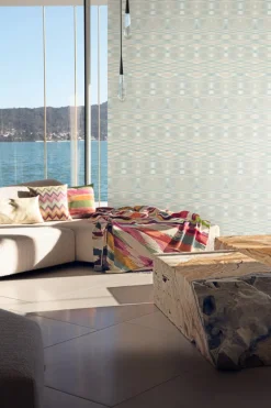 Missoni Home Sunrise Flame Wallpaper - Light Blue