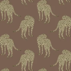 Mitchell Black Animal Parade Prowling Cheetah Wallpaper - Mahogany Plains