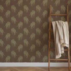 Mitchell Black Animal Parade Prowling Cheetah Wallpaper - Mahogany Plains