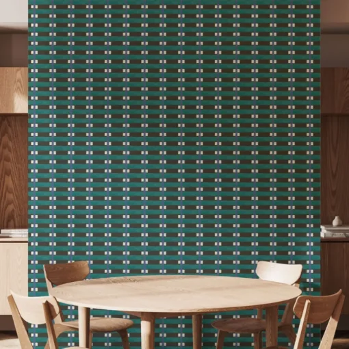 Mitchell Black Blessed Little Bungalow Lowcountry Sweetgrass Wallpaper - Black Teal