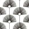Mitchell Black Bohemian Bungalow Deco Fan Wallpaper - Calligraphy Black