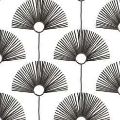 Mitchell Black Bohemian Bungalow Deco Fan Wallpaper - Calligraphy Black