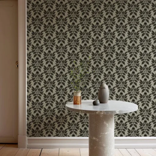Mitchell Black Botanical Legacy Wayward Petal Wallpaper - Driftwood Taupe