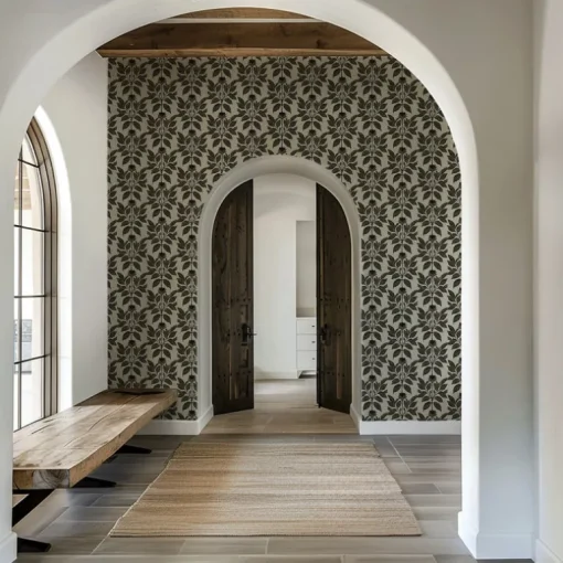 Mitchell Black Botanical Legacy Wayward Petal Wallpaper - Driftwood Taupe