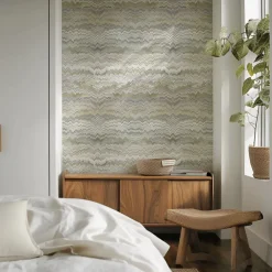 Mitchell Black Chroma Stonewashed Wallpaper - Sage Taupe