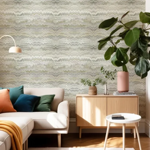 Mitchell Black Chroma Stonewashed Wallpaper - Sage Taupe