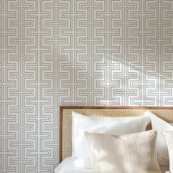 Mitchell Black Co-Ed Halsted Wallpaper - Quartz White