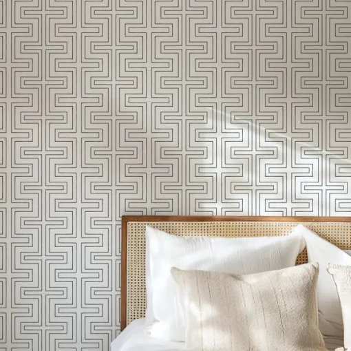 Mitchell Black Co-Ed Halsted Wallpaper - Quartz White