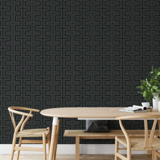 Mitchell Black Co-Ed Halsted Wallpaper - Onyx