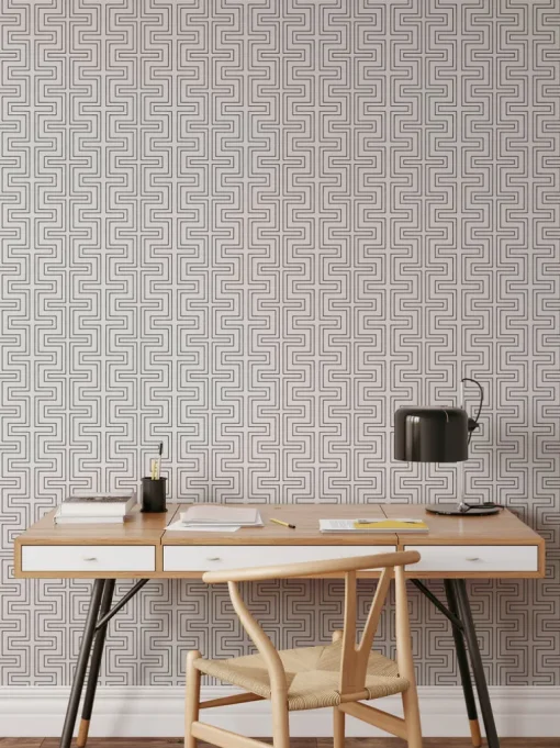 Mitchell Black Co-Ed Halsted Wallpaper - Quartz White