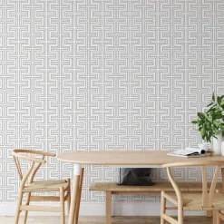 Mitchell Black Co-Ed Halsted Wallpaper - Quartz White