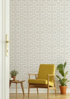 Mitchell Black Co-Ed Halsted Wallpaper - Quartz White