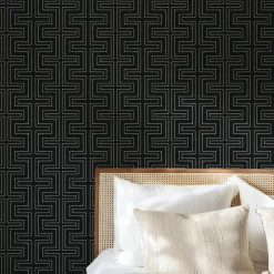 Mitchell Black Co-Ed Halsted Wallpaper - Onyx