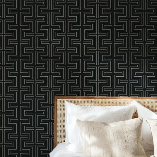 Mitchell Black Co-Ed Halsted Wallpaper - Onyx