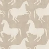 Mitchell Black Kids Paper Horses Wallpaper - Raw Linen