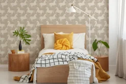 Mitchell Black Kids Paper Horses Wallpaper - Raw Linen