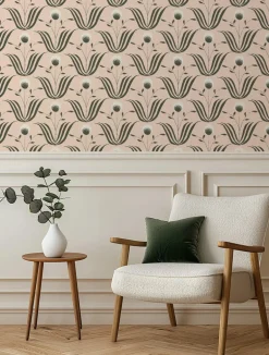 Mitchell Black Lady Charlotte Spring Bloom Floral Wallpaper - Blush Ivory