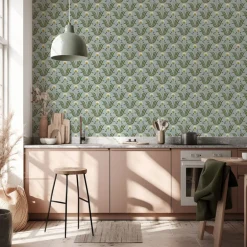 Mitchell Black Lady Charlotte Spring Bloom Floral Wallpaper - Ash Blue