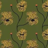 Mitchell Black Natalie Papier Flourish Floral Wallpaper - Olive Canary