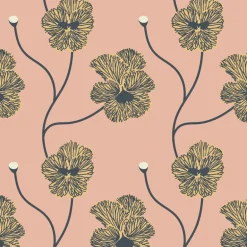 Mitchell Black Natalie Papier Flourish Floral Wallpaper - Sunset Blush
