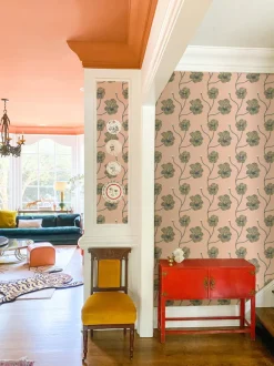 Mitchell Black Natalie Papier Flourish Floral Wallpaper - Sunset Blush