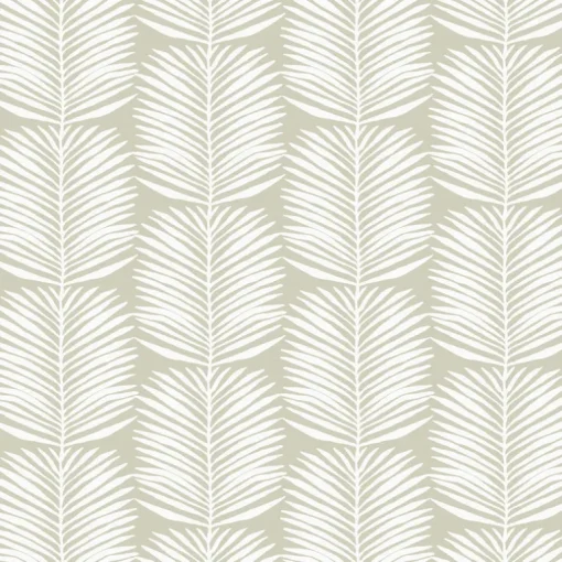 Mitchell Black Organic Betty White Palm Leaves Wallpaper - Seagrass