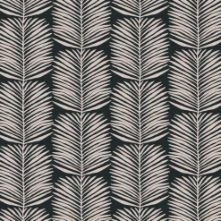 Mitchell Black Organic Betty White Palm Leaves Wallpaper - Black Blush