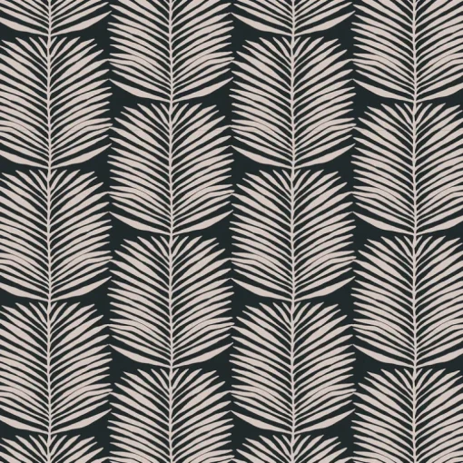 Mitchell Black Organic Betty White Palm Leaves Wallpaper - Black Blush
