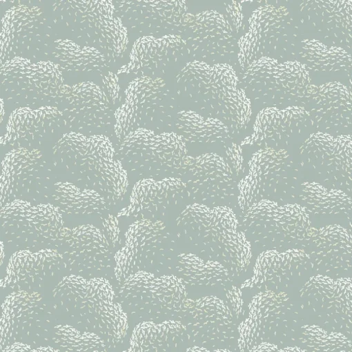 Mitchell Black Revel Clouds Wallpaper - Blue